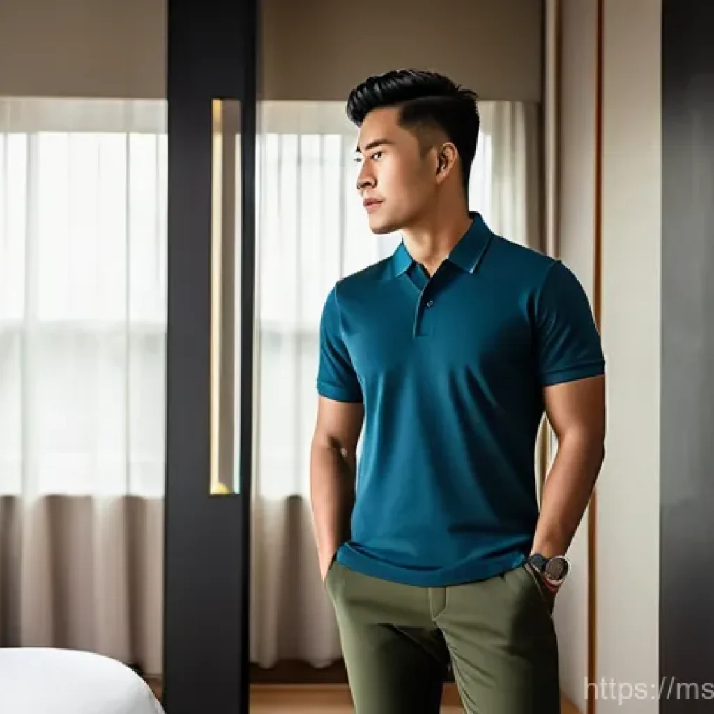 남성 의류 브랜드 추천 - **A Stylish Malaysian Man Embracing His Body and Skin Tone**
    "A confident Malaysian man in his l...