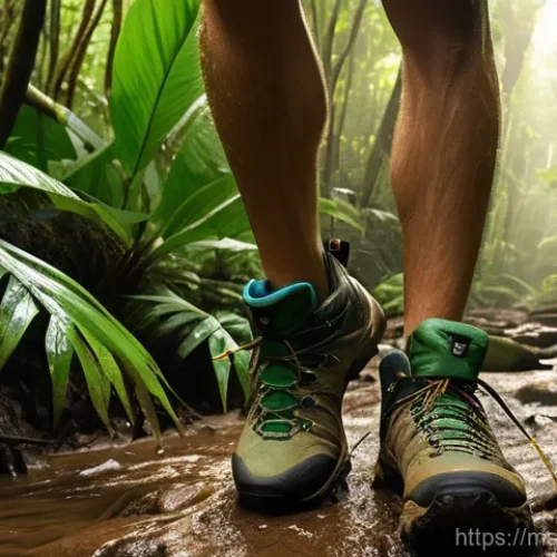 Home 27 남성용 하이킹 부츠 추천 - **Prompt:** A male hiker, dressed in appropriate outdoor attire including a quick-dry t-shirt, hikin...