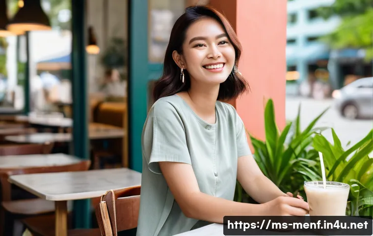 슬랙스 스타일링 팁 - **Prompt:** A stylish Malaysian woman in her late 20s, with a radiant smile, enjoying a relaxed week...